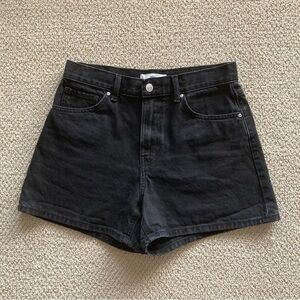 MNG Black Denim High Rise Jean Shorts Women’s Size 6 Bottoms Dark Wash Like New
